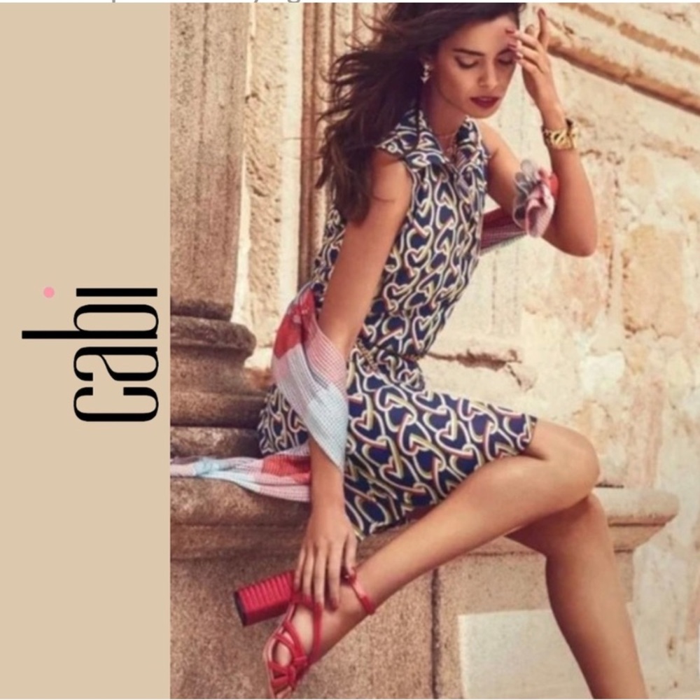 CAbi Armour Dress Style 5370 Blue Heart Pattern